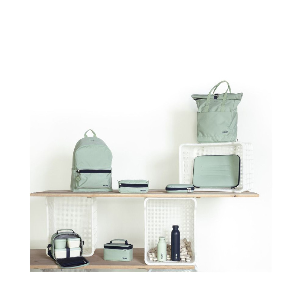 2-zipped rectangular pencil case 1918 series - Milan - green