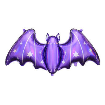 Balon foliowy, Nietoperz - fioletowy, 119,5 x 51 cm