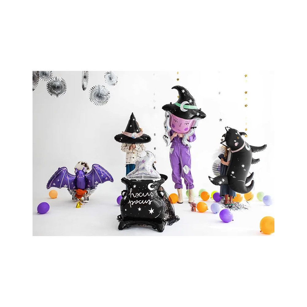 Foil balloon, Witch's hat - black, 66,5 x 57,5 cm