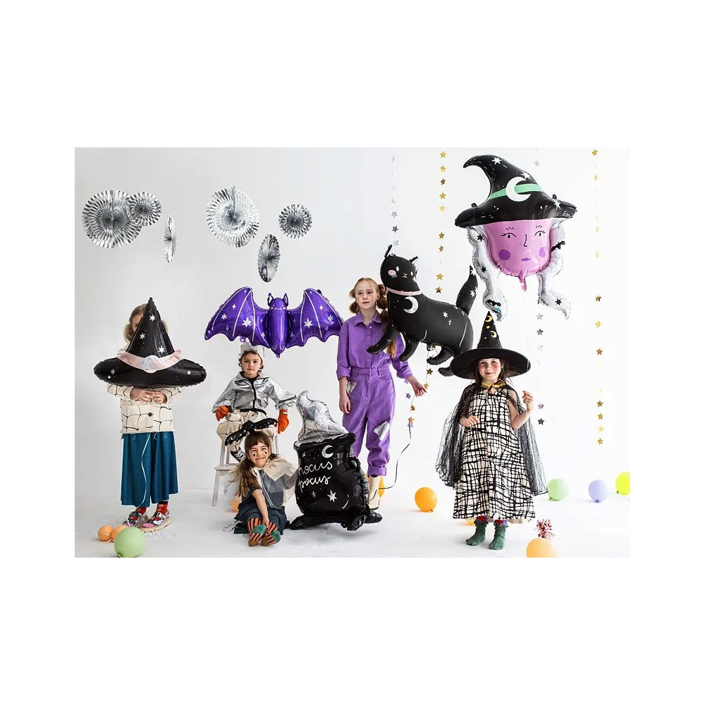 Foil balloon, Witch's hat - black, 66,5 x 57,5 cm