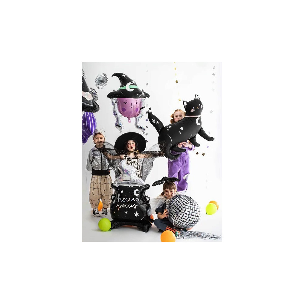 Foil balloon, Cat - black, 96 x 95 cm