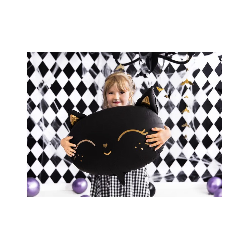 Foil balloon, Kitty - black, 48 x 36 cm