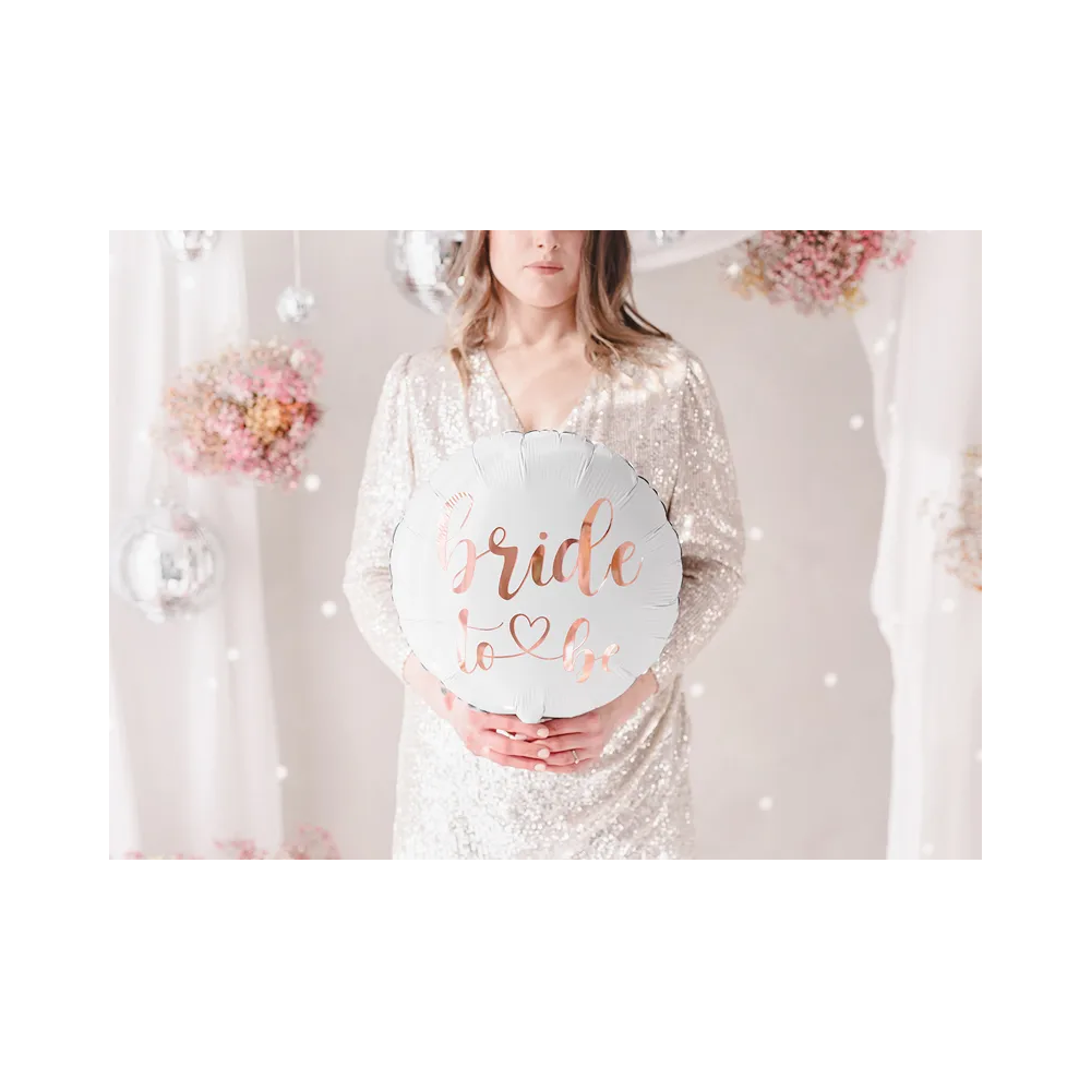 Foil balloon Bride to be - white, 45 cm