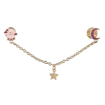 Crystal Ball enamel pin - pink and gold, 13 cm