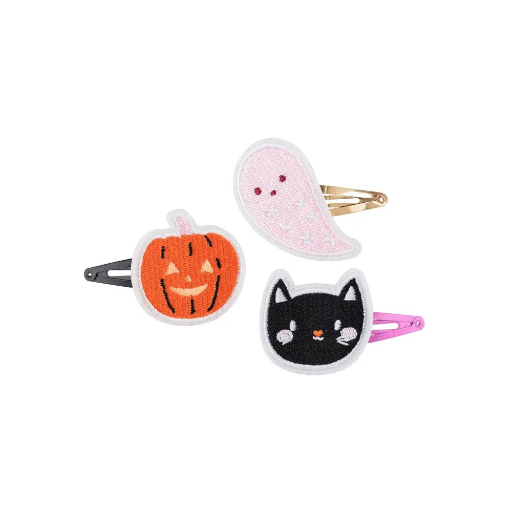 Spinki do włosów, Halloween - duch, dynia, kot, 3 szt.