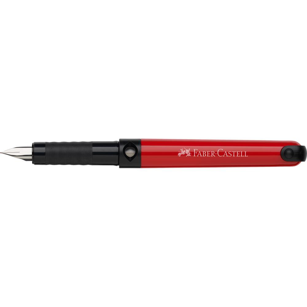Szkolne pióro wieczne z wkładami - Faber-Castell - czerwone, M