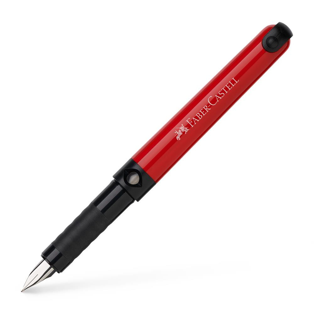 Szkolne pióro wieczne z wkładami - Faber-Castell - czerwone, M