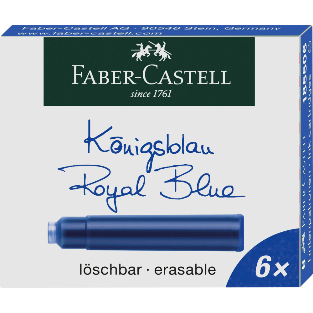 School fountain pen with cartridges - Faber-Castell - blue, M
