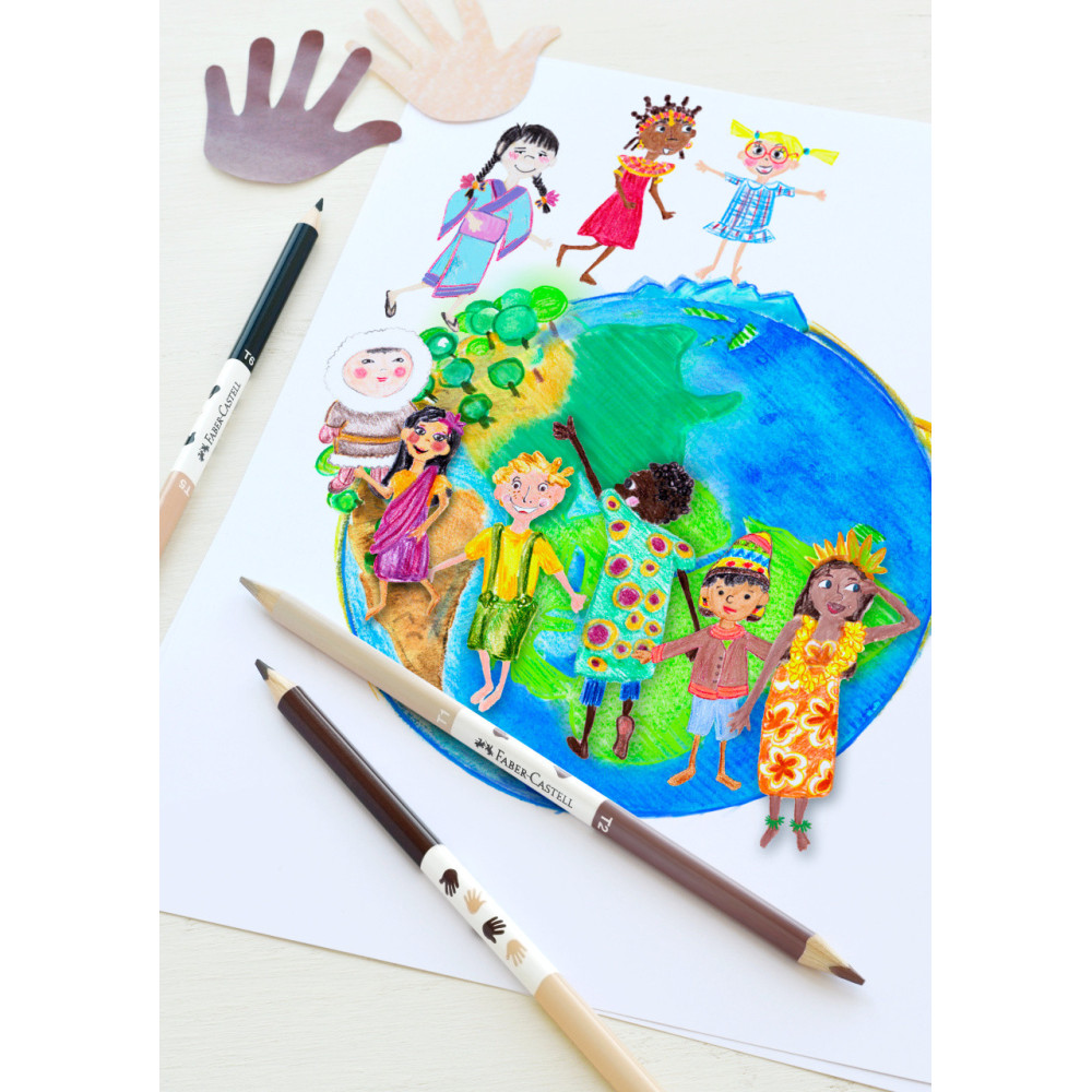 Zestaw dwustronnych kredek Grip, edycja Children of the world - Faber-Castell - 3 szt.