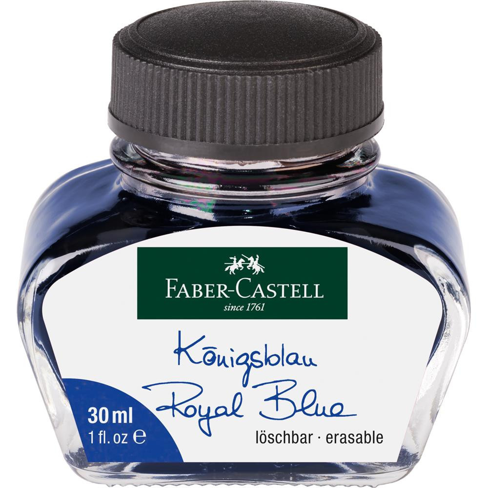 Erasable ink in glass flacon - Faber-Castell - Royal Blue, 30 ml