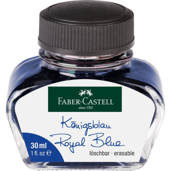 Erasable ink in glass flacon - Faber-Castell - Royal Blue, 30 ml