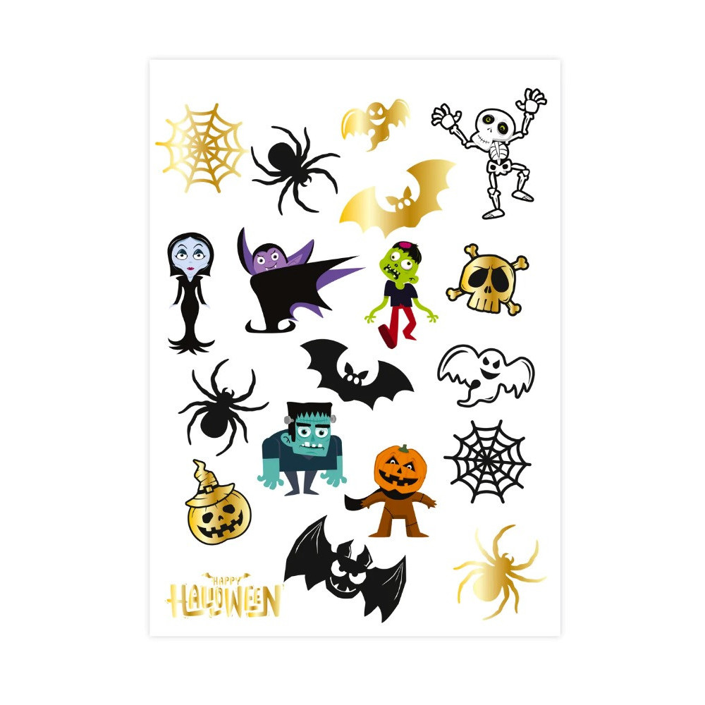 Tatuaże zmywalne, Halloween Monsters - 19 szt.