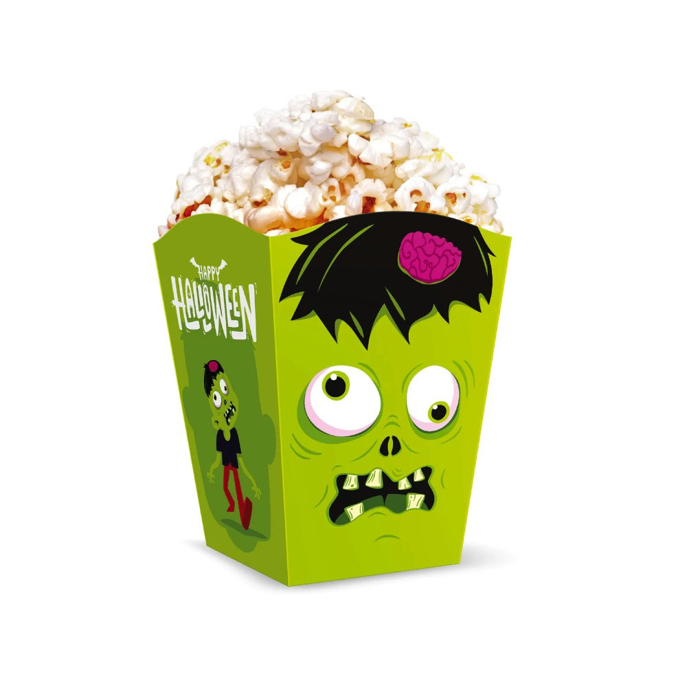 Spooky popcorn boxes, Halloween Monsters - 10 x 7,5 cm, 6 pcs.