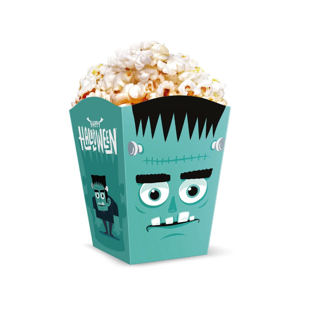 Spooky popcorn boxes, Halloween Monsters - 10 x 7,5 cm, 6 pcs.