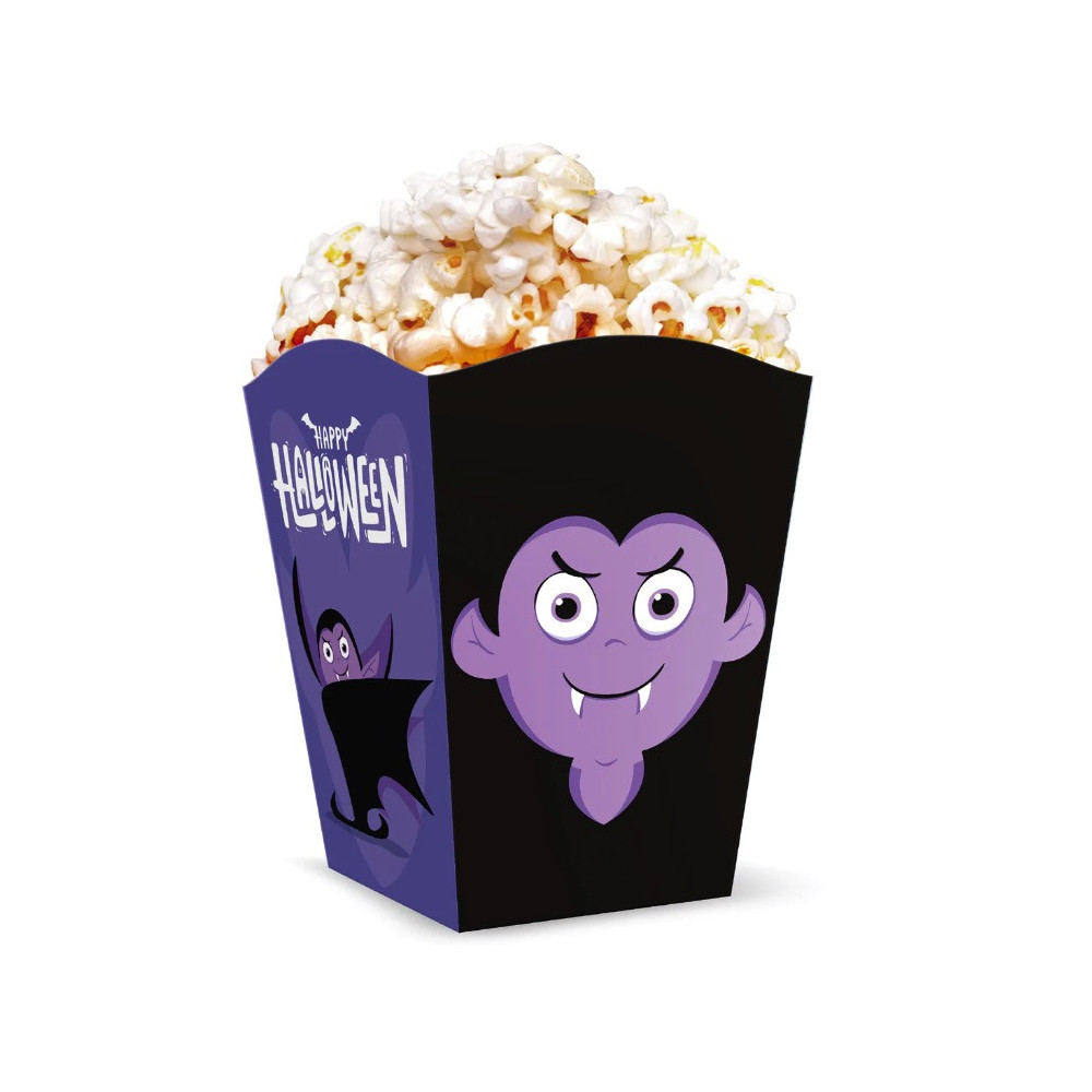 Pudełka na popcorn, Halloween Monsters - 10 x 7,5 cm, 6 szt.