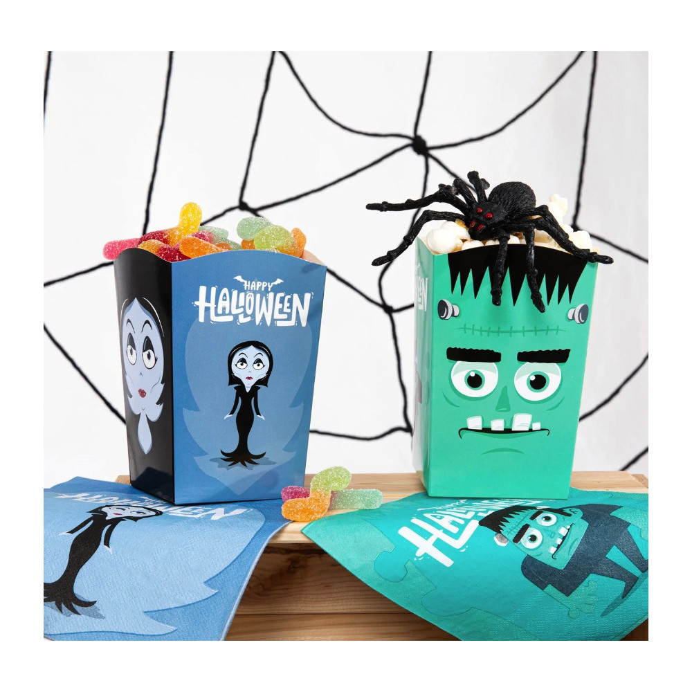Spooky popcorn boxes, Halloween Monsters - 10 x 7,5 cm, 6 pcs.