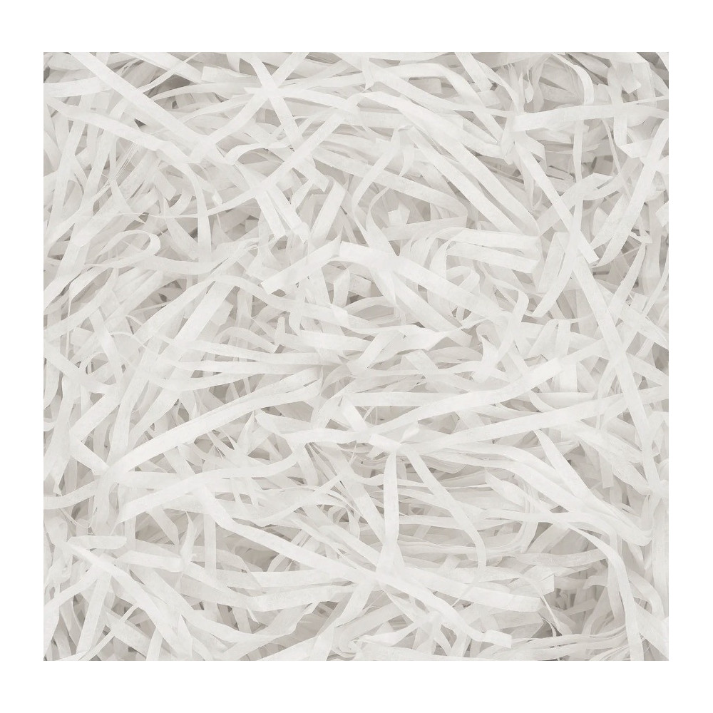 Gift filler, paper hay, stripes - white, 50 g