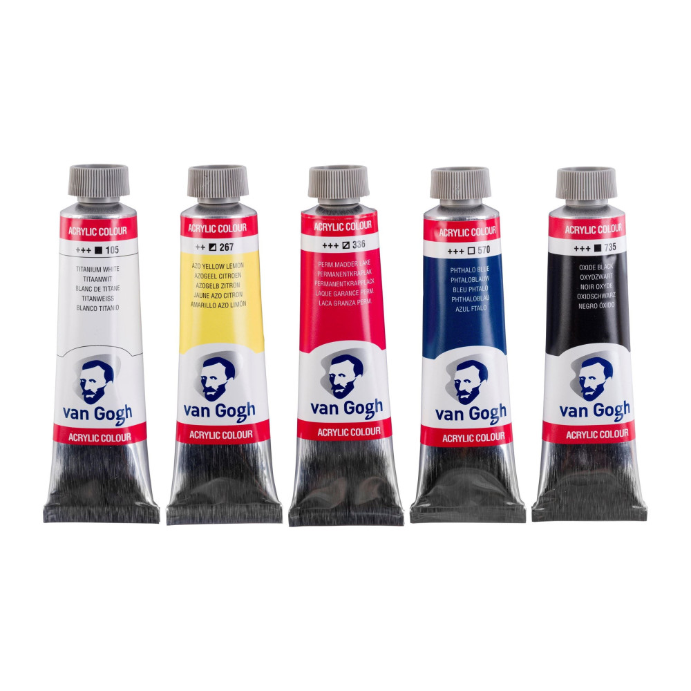 Set of Acrylic Colour paints - Van Gogh - 5 colors x 40 ml