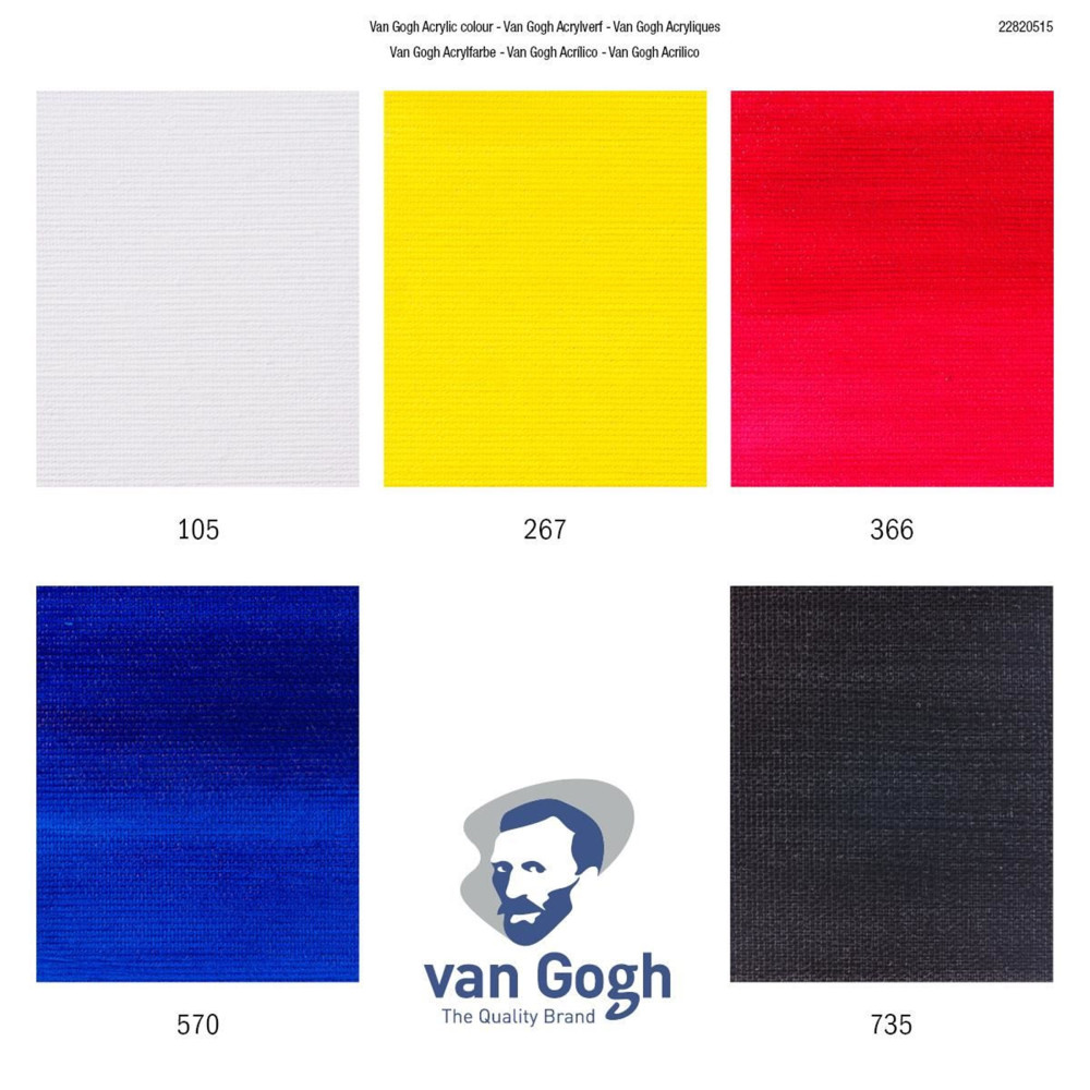 Set of Acrylic Colour paints - Van Gogh - 5 colors x 40 ml