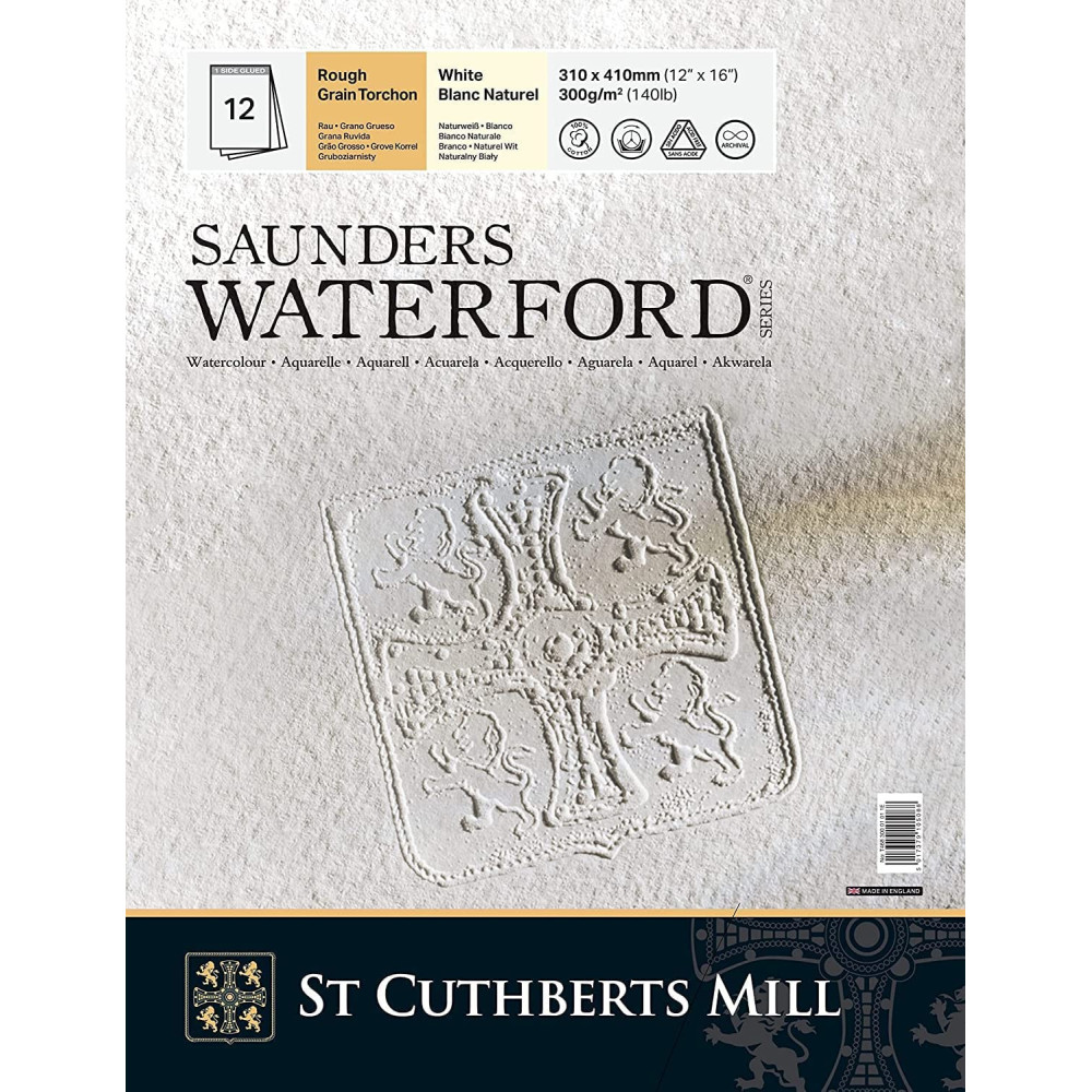 Saunders Waterford watercolor paper pad - rough, 31 x 41 cm, 300 g, 12 sheets
