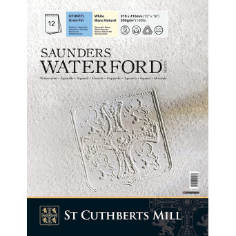 Saunders Waterford watercolor paper pad - cold press, 31 x 41 cm, 300 g, 12 sheets