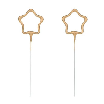Star-shaped sparklers - gold, 16,5 cm, 2 pcs.