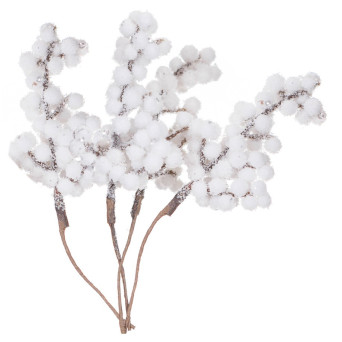 Jagody oszronione na druciku - DpCraft - białe, 10 cm, 4 wiązki