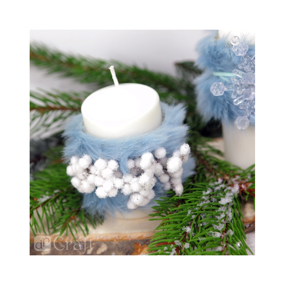 Jagody oszronione na druciku - DpCraft - białe, 10 cm, 4 wiązki