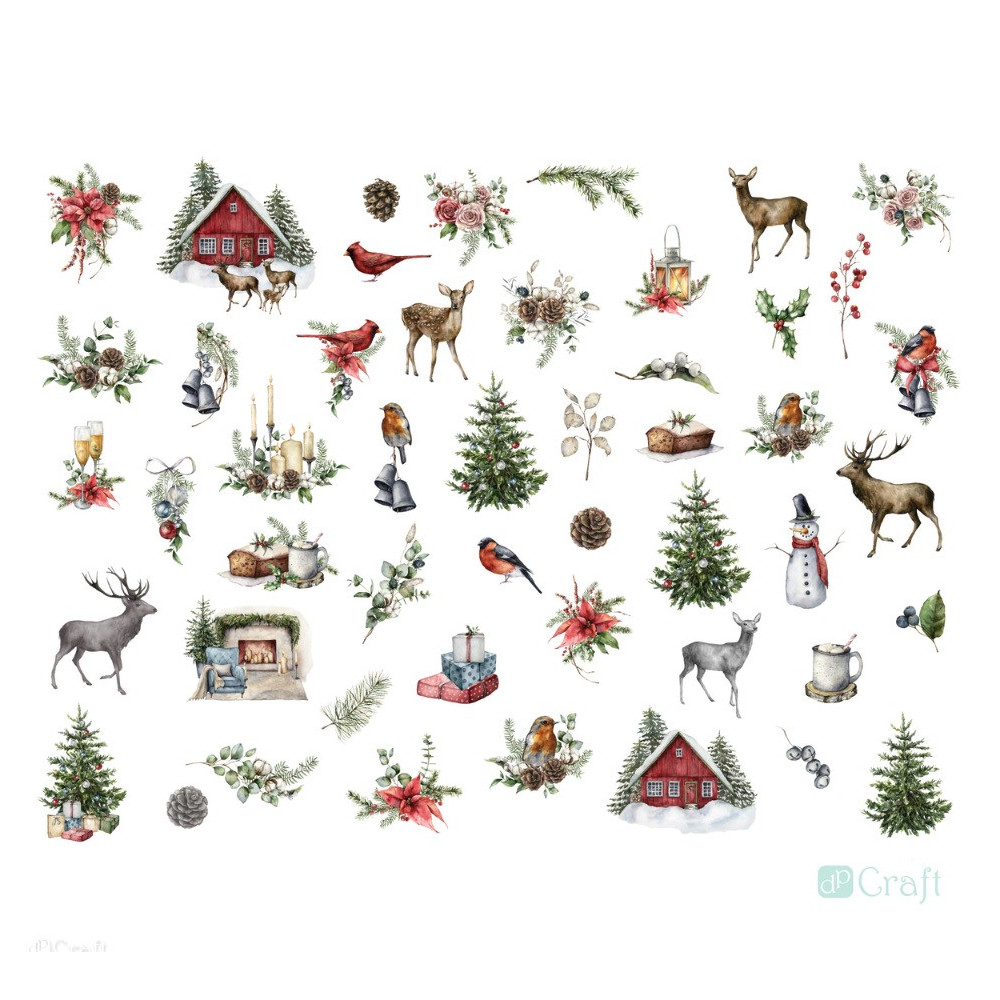Paper shapes - DpCraft - Lovable Christmas, 49 pcs.