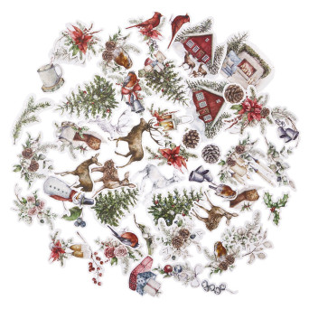 Paper shapes - DpCraft - Lovable Christmas, 49 pcs.