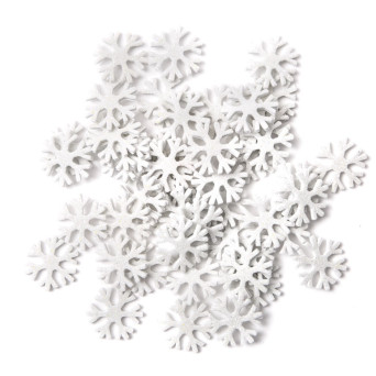 Foam stickers with glitter, Snowflakes - DpCraft - white, 50 pcs.