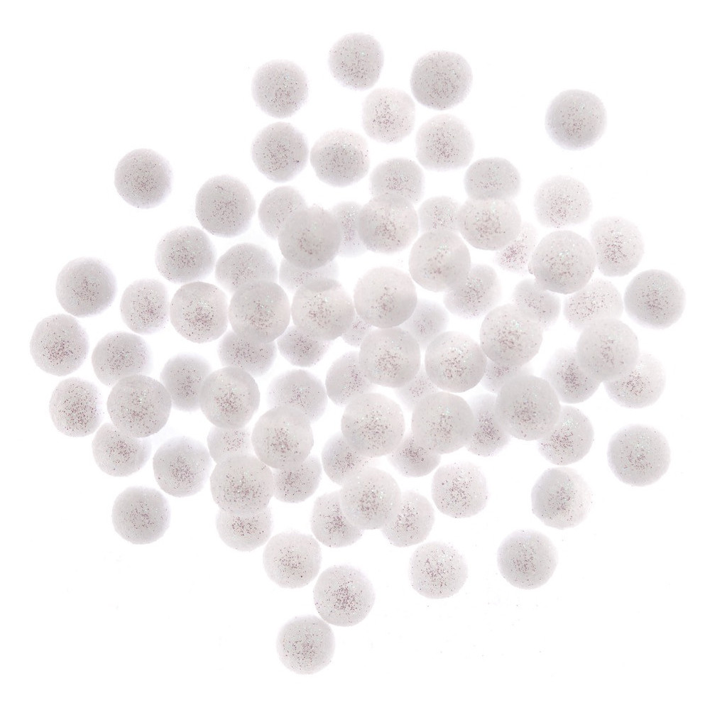 Decorative balls with glitter - DpCraft - opalescent, 80 pcs.