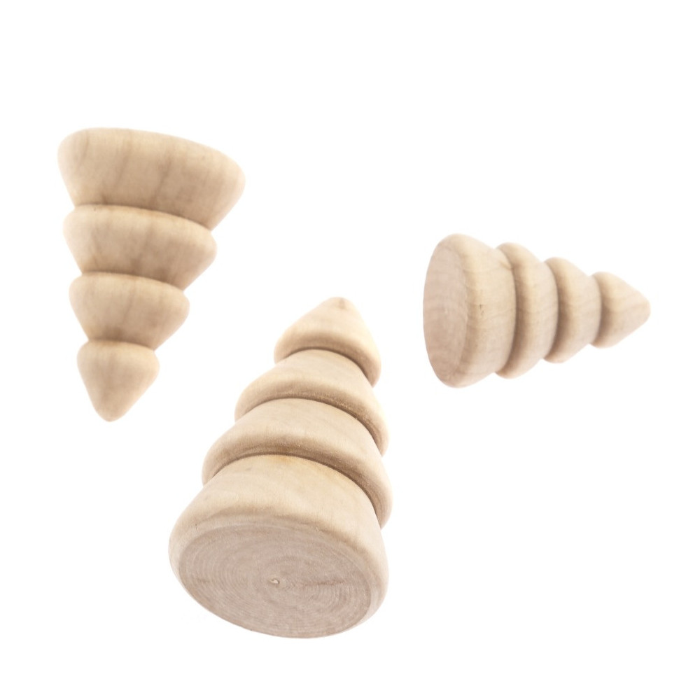 Wooden Christmas trees - DpCraft - natural, 3 pcs.