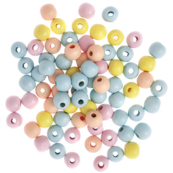 Wooden beads - DpCraft - pastel, 12 mm, 40 g