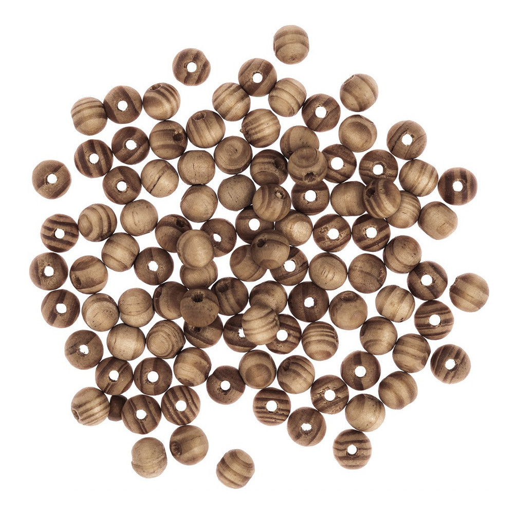 Koraliki drewniane kulki - DpCraft - sosnowe jasne, 1 cm, 100 szt.