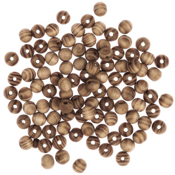 Wooden beads - DpCraft - light pine, 1 cm, 100 pcs.