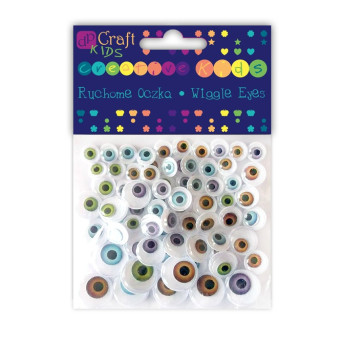 Assorted natural wiggle eyes - DpCraft - natural, 72 pcs.