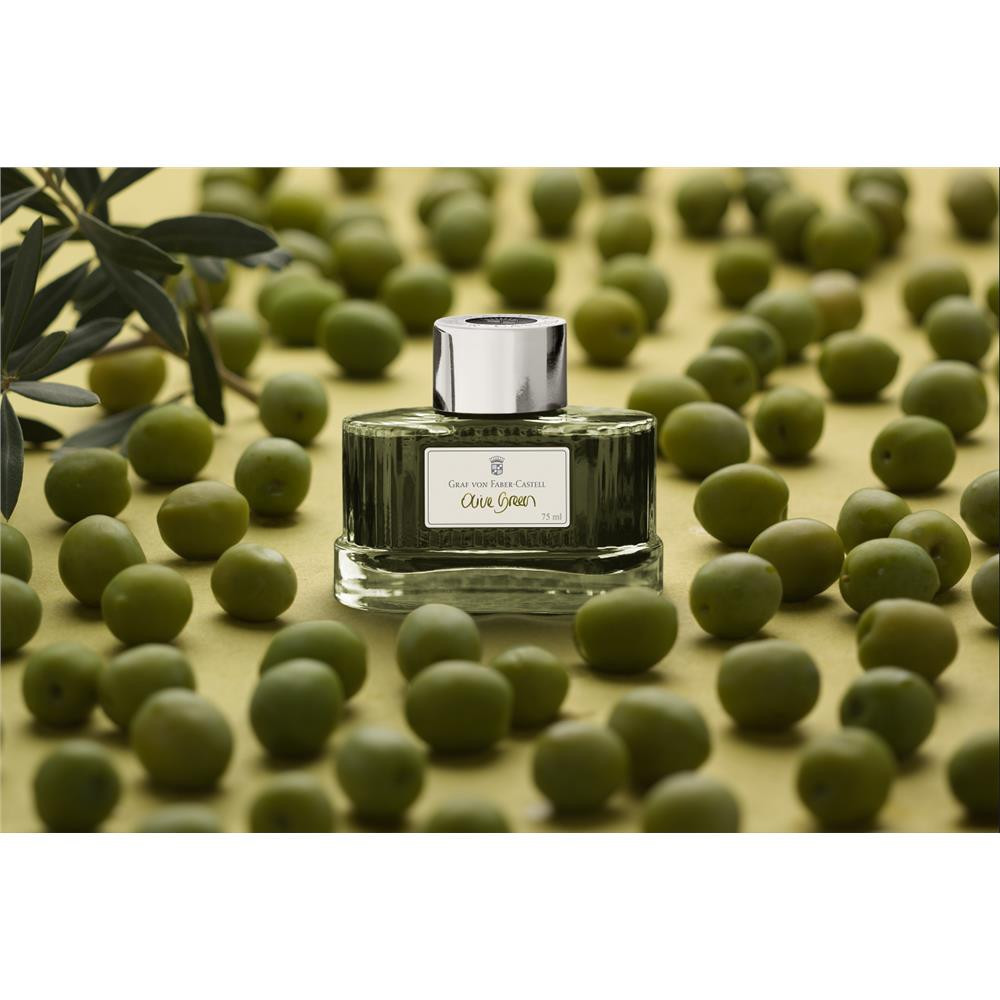 Permanent calligraphy ink - Graf Von Faber-Castell - Olive Green, 75 ml