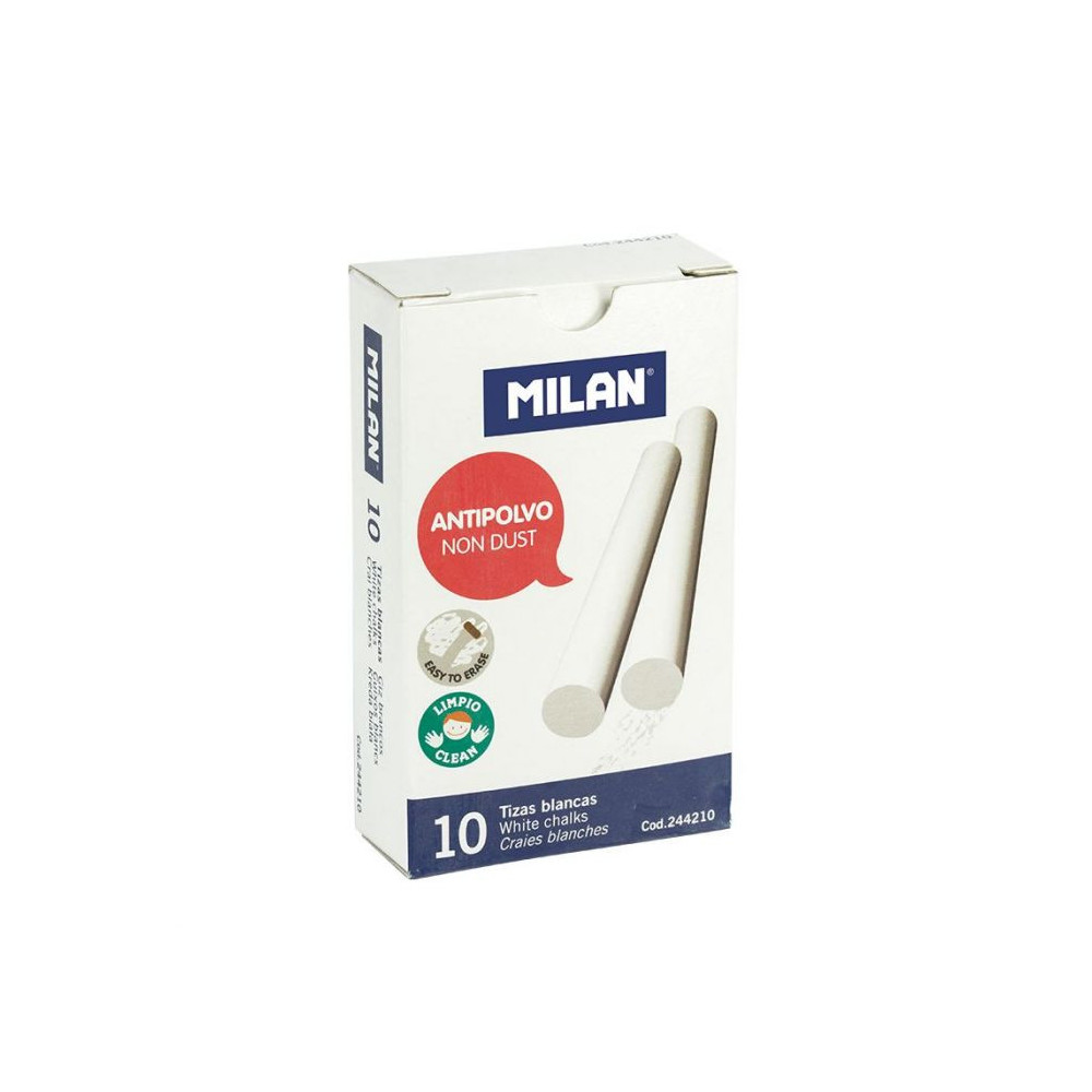 Blackboard school chalks - Milan - white, round, 10 pcs.
