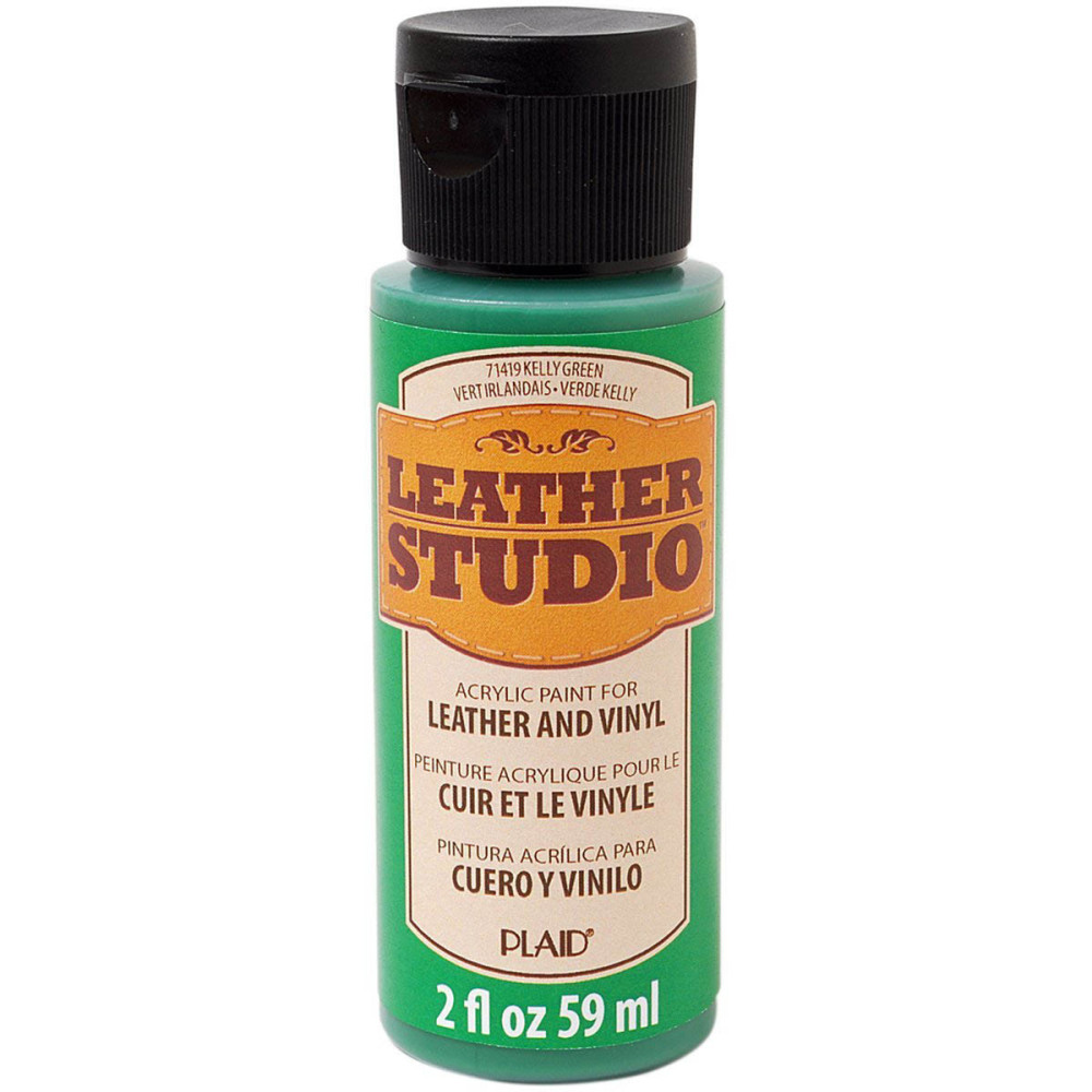 Farba do skór i winylu Leather Studio - Plaid - Kelly Green, 59 ml