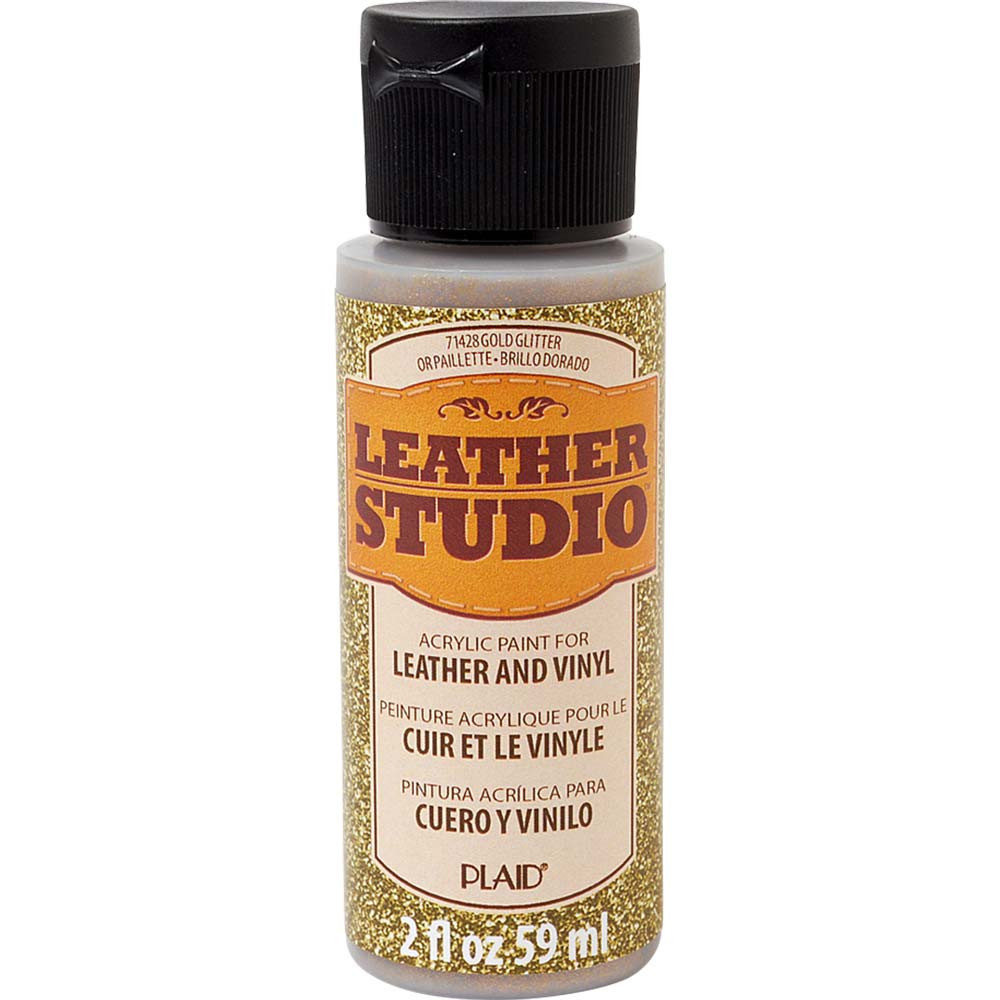 Farba do skór i winylu Leather Studio - Plaid - Gold Glitter, 59 ml