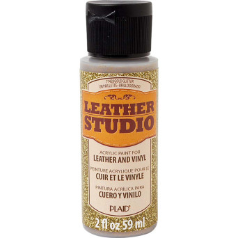 Farba do skór i winylu Leather Studio - Plaid - Gold Glitter, 59 ml