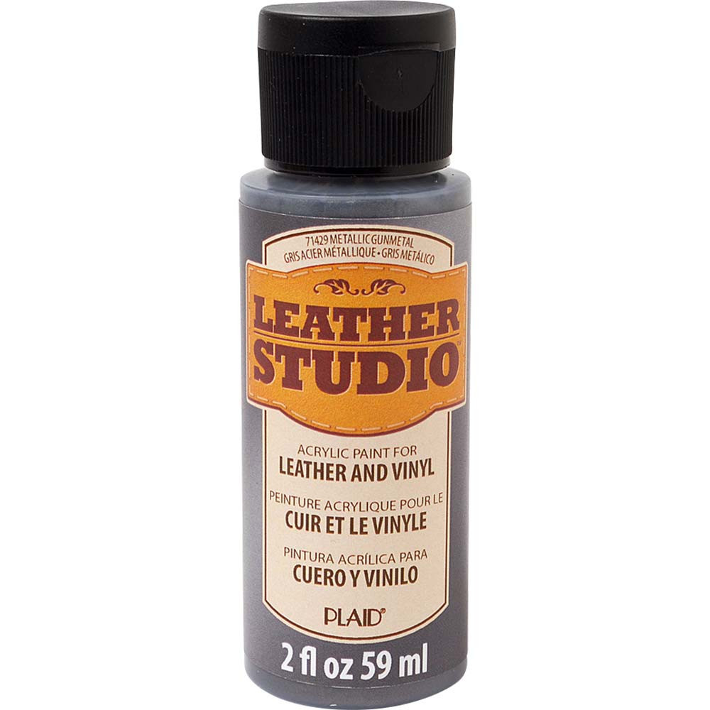 Farba do skór i winylu Leather Studio - Plaid - Metallic Gunmetal, 59 ml