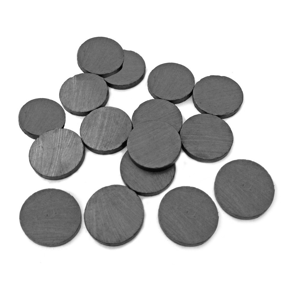 Ceramic magnets - DpCraft - black, 16 x 3 mm, 16 pcs.