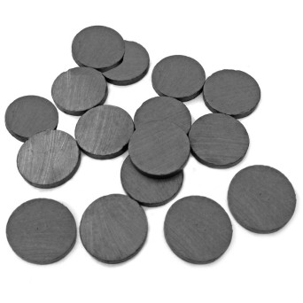 Ceramic magnets - DpCraft - black, 16 x 3 mm, 16 pcs.