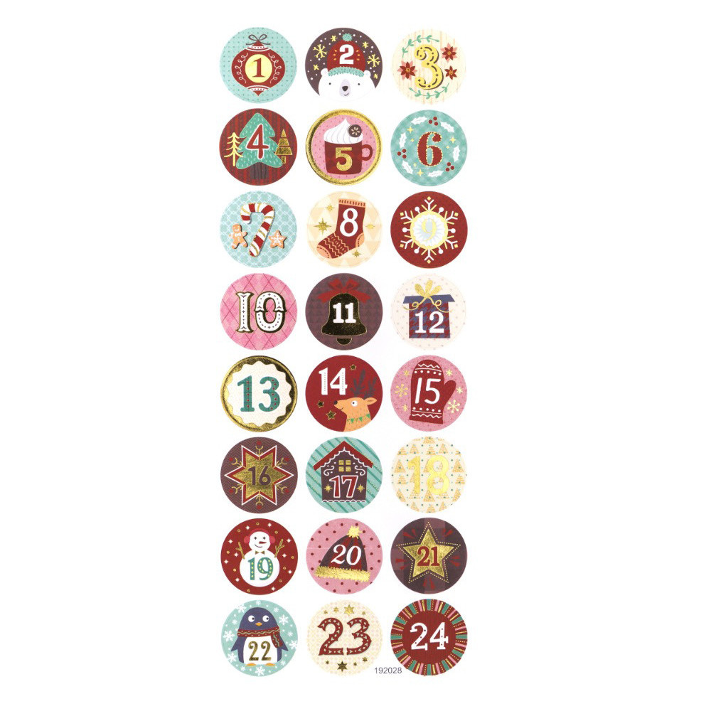 Stickers for advent calendar - DpCraft - 24 pcs.