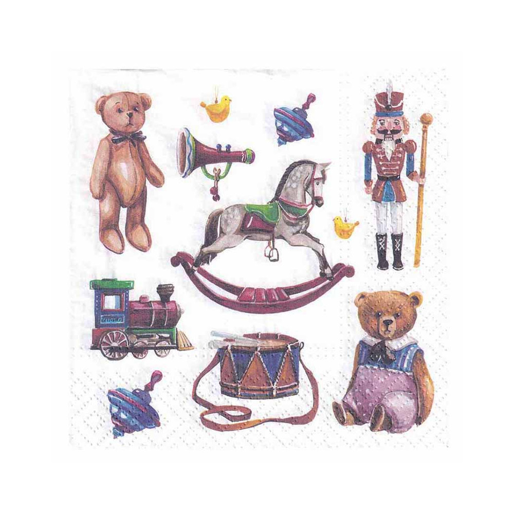 Serwetki ozdobne - Paw - Retro Toys, 33 x 33 cm, 20 szt.