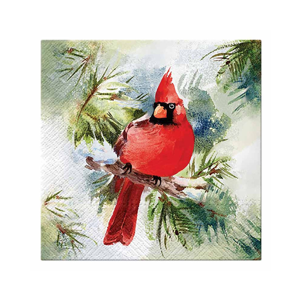 Decorative napkins - Paw - Winter Cardinal, 33 x 33 cm, 20 pcs.