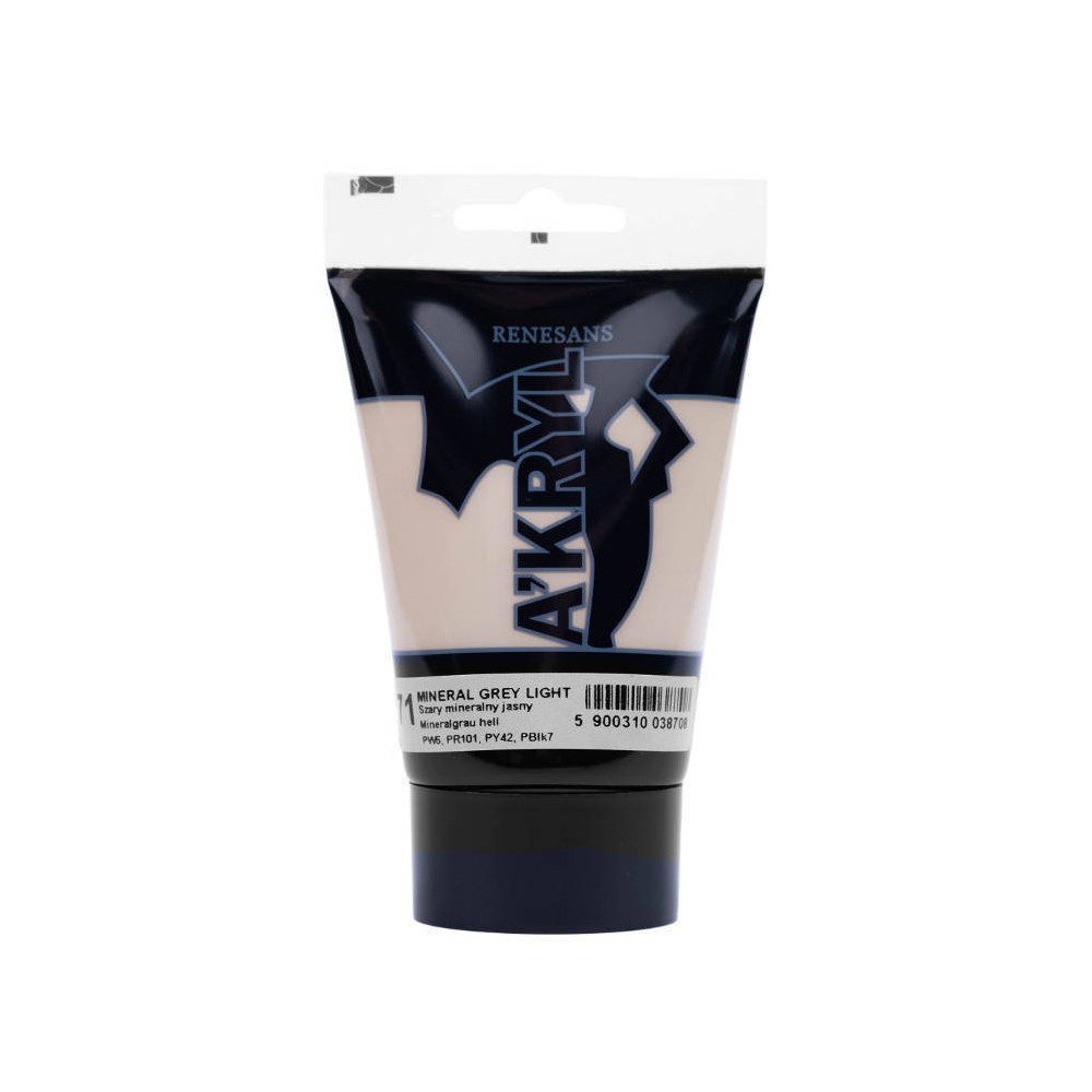 Acrylic A'kryl paint - Renesans - 71, mineral grey light, 100 ml