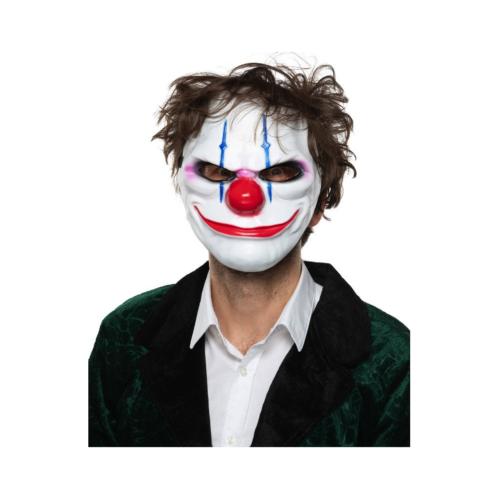 Maska na Halloween, Joker - biała, 24 x 19 cm